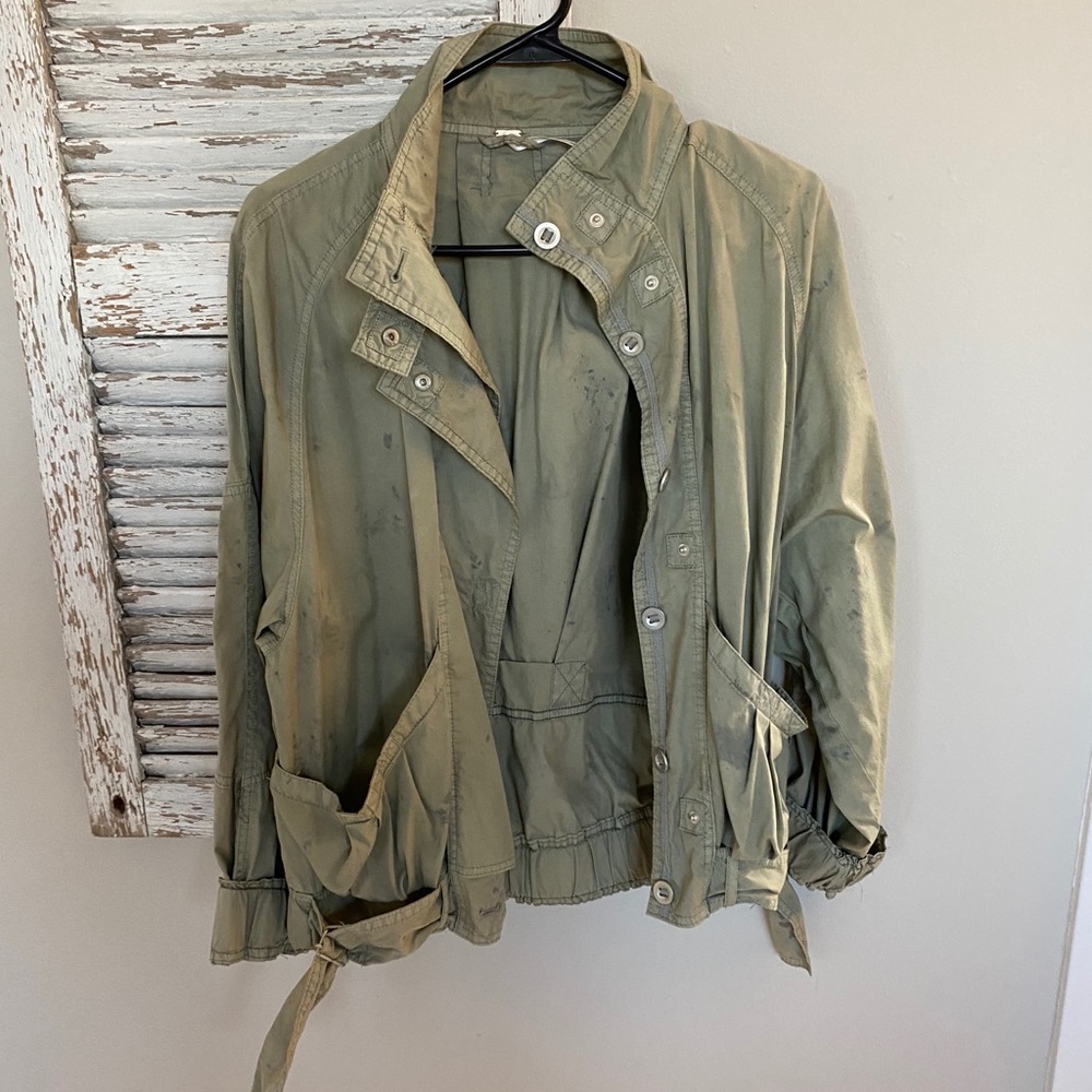 Free people green bomber with purple accent